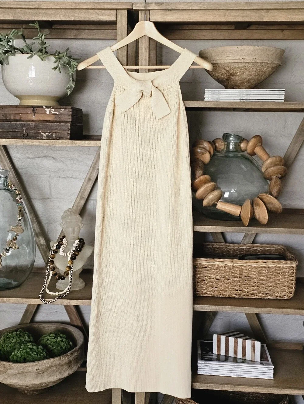 Anthropologie Sunday In Brooklyn Cream Ribknit Column Dress Size S NWT - Picture 10 of 10